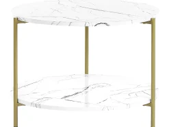 Beliani Sohvapoyta Marmorikuvio Valkoinen/Kulta Reva Online