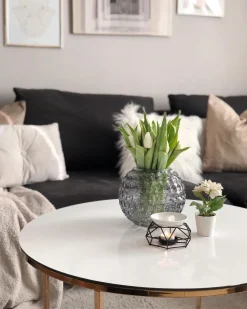 Beliani Sohvapoyta Metalli Marmorikuvio Valkoinen/Kulta Meridian Ii Flash Sale