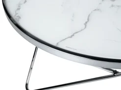 Beliani Sohvapoyta Metalli Marmorikuvio Valkoinen/Hopea Meridian Ii Hot