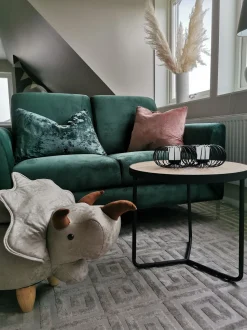 Beliani Sohvapoyta Pieni Vaalea Puu/Musta Melody Discount