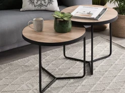 Beliani Sohvapoyta Pieni Vaalea Puu/Musta Melody Discount