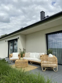 Beliani Sohvapoyta Rottinki Luonnonvari Limni Hot