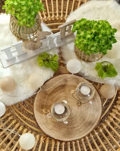 Beliani Sohvapoyta Rottinki Luonnonvari Limni Hot