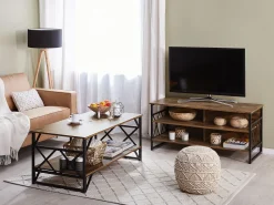 Beliani Sohvapoyta Ruskea/Musta Bolton New