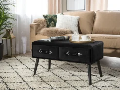 Beliani Sohvapoyta Sametti 2 Laatikkoa Musta Amtrak Cheap