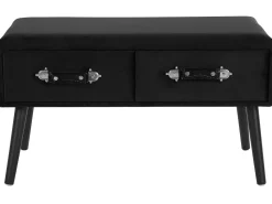 Beliani Sohvapoyta Sametti 2 Laatikkoa Musta Amtrak Cheap
