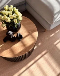 Beliani Sohvapoyta Säilytystila Vaalea Puu/Musta Kirkwood New