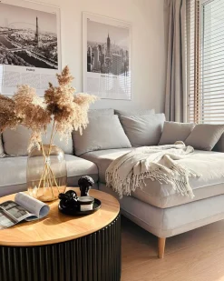 Beliani Sohvapoyta Säilytystila Vaalea Puu/Musta Kirkwood New