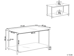 Beliani Sohvapoyta Teras Marmorikuvio Valkoinen/Musta Gloster Best Sale