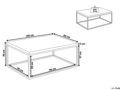 Beliani Sohvapoyta Tiikki Vaalea Puu/Musta Provo Ii Best Sale