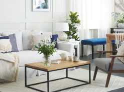 Beliani Sohvapoyta Tiikki Vaalea Puu/Musta Provo Ii Best Sale