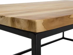 Beliani Sohvapoyta Tiikki Vaalea Puu/Musta Provo Ii Best Sale