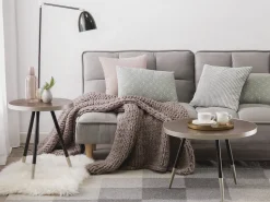 Beliani Sohvapoyta Tumma Puu/Hopea Ramona Hot