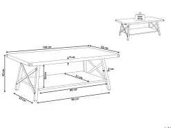 Beliani Sohvapoyta Tumma Puu/Musta Carlin Sale