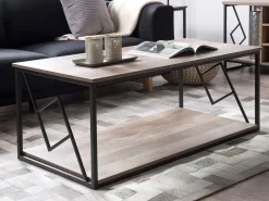 Beliani Sohvapoyta Tumma Puu/Musta Forres Outlet