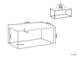 Beliani Sohvapoyta Vaalea Puu/Musta Delano Shop