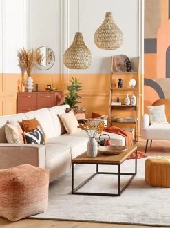 Beliani Sohvapoyta Vaalea Puu/Musta Delano Shop