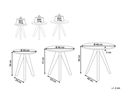 Beliani Sohvapoytasetti Harmaa 3 Kpl Vegas Best