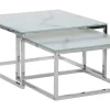 Beliani Sohvapoytasetti Rosteri Marmorikuvio Valkoinen/Hopea 2 Kpl Brea Cheap