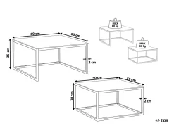 Beliani Sohvapoytasetti Rosteri Marmorikuvio Valkoinen/Hopea 2 Kpl Brea Cheap