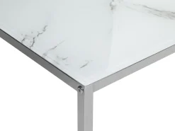 Beliani Sohvapoytasetti Rosteri Marmorikuvio Valkoinen/Hopea 2 Kpl Brea Cheap