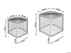 Beliani Sohvapoytasetti Rottinki Luonnonvari 2 Kpl Cesenatico Cheap