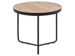 Beliani Sohvapoytasetti Vaalea Puu/Musta 3 Kpl Melody Sale