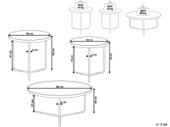 Beliani Sohvapoytasetti Vaalea Puu/Musta 3 Kpl Melody Sale