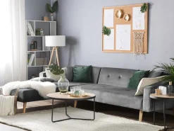 Beliani Sohvapoytasetti Vaalea Puu/Musta 3 Kpl Melody Sale