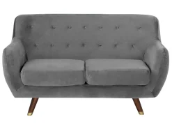 Beliani Sohvaryhma Samettinen Vaaleanharmaa Bodo Fashion