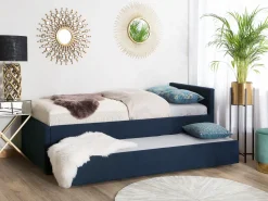 Beliani Sohvasanky Kangas Lisavuode Laivastonsininen 80 X 200 Cm Marmande New