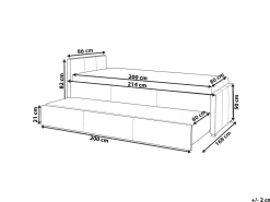 Beliani Sohvasanky Kangas Lisavuode Laivastonsininen 80 X 200 Cm Marmande New