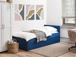 Beliani Sohvasanky Kangas Lisavuode Laivastonsininen 90 X 200 Cm Marmande Fashion