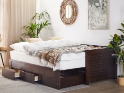 Beliani Sohvasanky Levitettava Säilytystila Tummanruskea 90/180 X 200 Cm Cahors Best