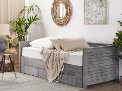 Beliani Sohvasanky Levitettava Säilytystila Harmaa 90/180 X 200 Cm Cahors Outlet