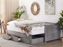 Beliani Sohvasanky Levitettava Säilytystila Harmaa 90/180 X 200 Cm Cahors Outlet