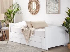 Beliani Sohvasanky Levitettava Säilytystila Valkoinen 90/180 X 200 Cm Cahors Online