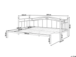 Beliani Sohvasanky Metalli Levitettava Valkoinen 90/180 X 200 Cm Tulle Fashion