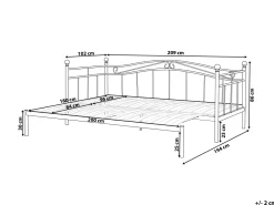 Beliani Sohvasanky Metalli Levitettava Musta 90/180 X 200 Cm Tulle Shop