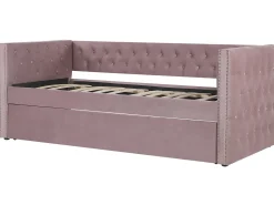 Beliani Sohvasanky Sametti Lisavuode Vaaleanpunainen 90 X 200 Cm Gassin Online