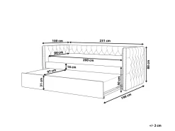 Beliani Sohvasanky Sametti Lisavuode Laivastonsininen 90 X 200 Cm Gassin Shop