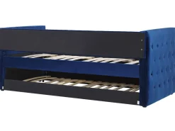 Beliani Sohvasanky Sametti Lisavuode Laivastonsininen 90 X 200 Cm Gassin Shop