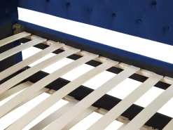 Beliani Sohvasanky Sametti Lisavuode Laivastonsininen 90 X 200 Cm Gassin Shop