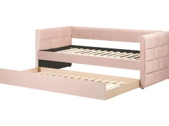 Beliani Sohvasanky Sametti Lisavuode Pastellipinkki 90 X 200 Cm Chavonne Outlet