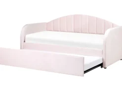 Beliani Sohvasanky Sametti Lisavuode Pastellipinkki 90 X 200 Cm Eyburie Shop