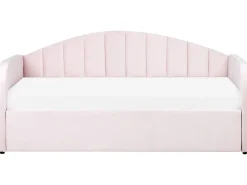 Beliani Sohvasanky Sametti Lisavuode Pastellipinkki 90 X 200 Cm Eyburie Shop