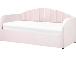 Beliani Sohvasanky Sametti Lisavuode Pastellipinkki 90 X 200 Cm Eyburie Shop