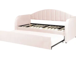 Beliani Sohvasanky Sametti Lisavuode Pastellipinkki 90 X 200 Cm Eyburie Shop