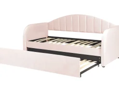 Beliani Sohvasanky Sametti Lisavuode Pastellipinkki 90 X 200 Cm Eyburie Shop