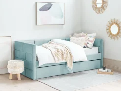 Beliani Sohvasanky Sametti Lisavuode Mintunvihrea 90 X 200 Cm Chavonne Best Sale